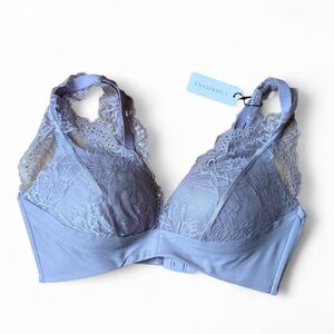 UNDERSTANCE Uplift Plunge Wireless Lace Bra Lilac Pale Mauve 36D